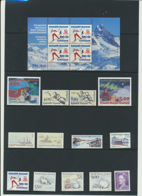 Greenland NH / UM Mint Yearset 1994. All stamps and blocks.