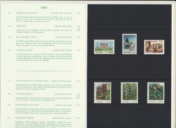 Aland Islands  UM / NH Mint yearset 1989.   All stamps, Blocks and Booklets.
