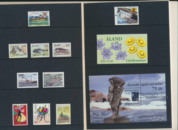 Aland Islands  UM / NH Mint yearset 1997.   All stamps, Blocks and Booklets.