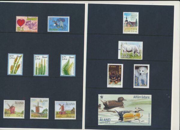 Aland Islands  UM / NH Mint yearset  2001.   All stamps, Blocks and Booklets.