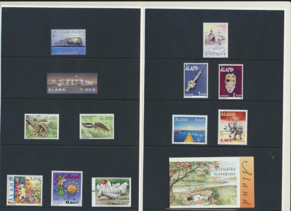 Aland Islands  UM / NH Mint yearset  2002.   All stamps, Blocks and Booklets.