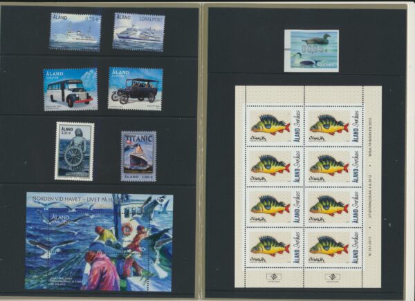 Aland Islands UM / NH Mint yearset 2012. All stamps, Blocks and Booklets.