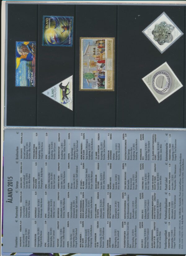 Aland Islands UM / NH Mint yearset 2015. All stamps, Blocks and Booklets. - Image 2