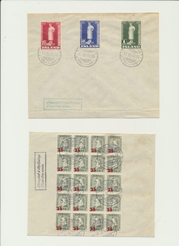 Iceland FDC  Both issues from 1941.