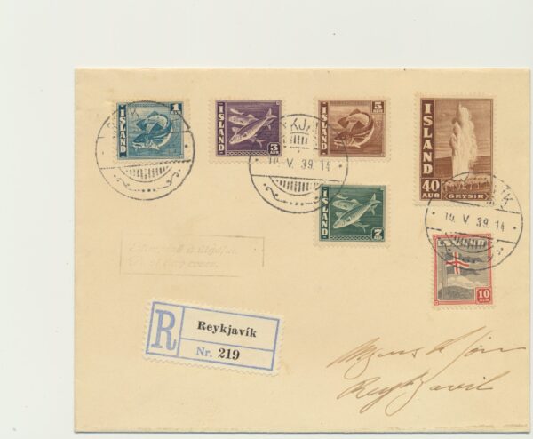 Iceland FDC    10/ 5 1939