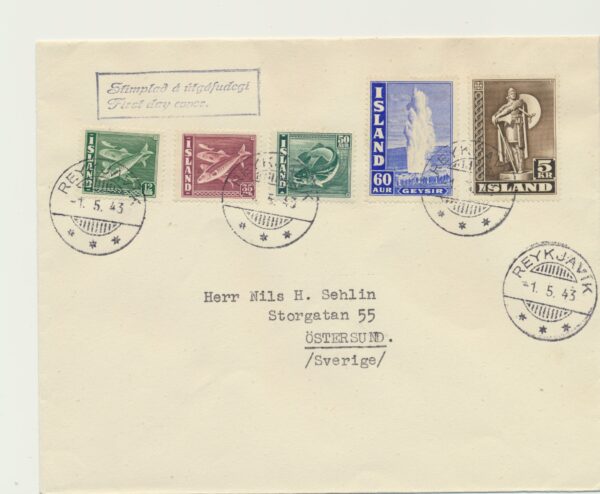 Iceland FDC    1 / 5  1943