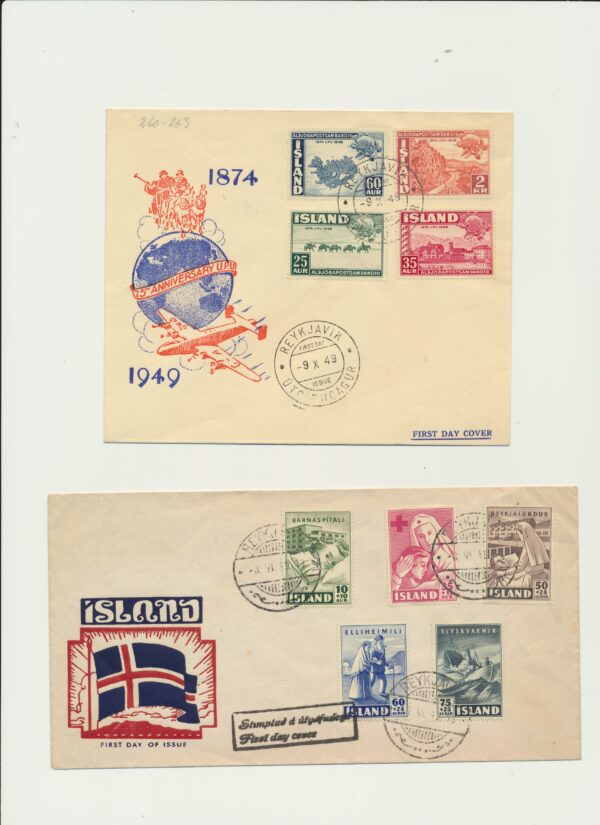 Iceland  FDC   Both  from 1949