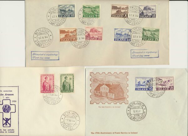 Iceland  FDC   From 1950 and 1951