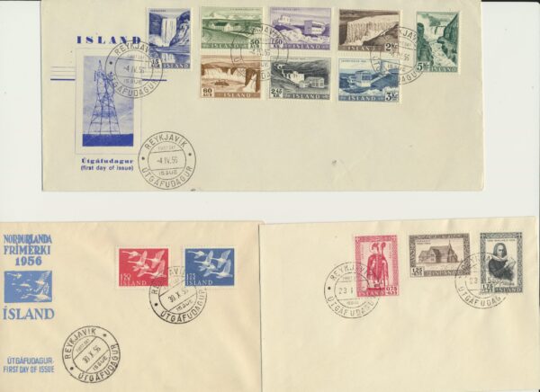 Iceland  FDC  all   From 1956 + one extra from Skalholt.