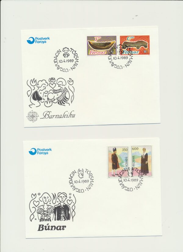 The Faroes  FDC year  of 1989. All issues. - Image 2