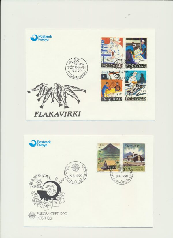 The Faroes  FDC year  of 1990. All issues. - Image 2