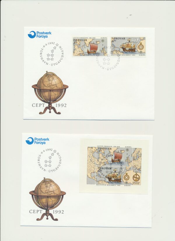 The Faroes  FDC year  of 1992. All issues. - Image 3