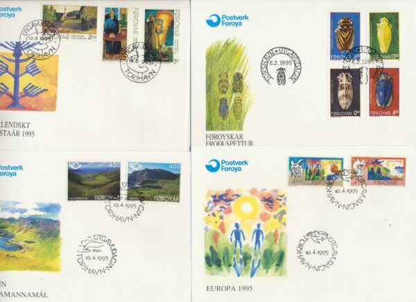 The Faroes  FDCs from 1995 all items.