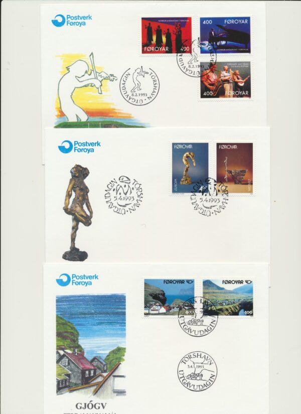 The Faroes  FDCs from 1993 all items. - Image 2