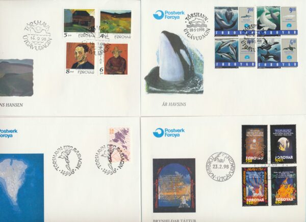 The Faroes  FDCs from 1998 all items.