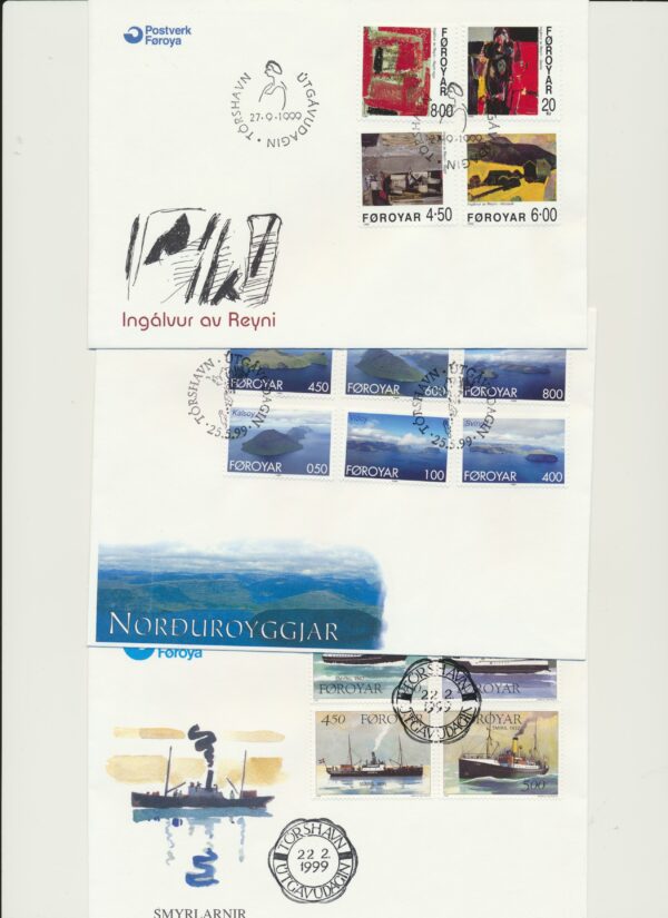 The Faroes  FDCs from 1999 all items.