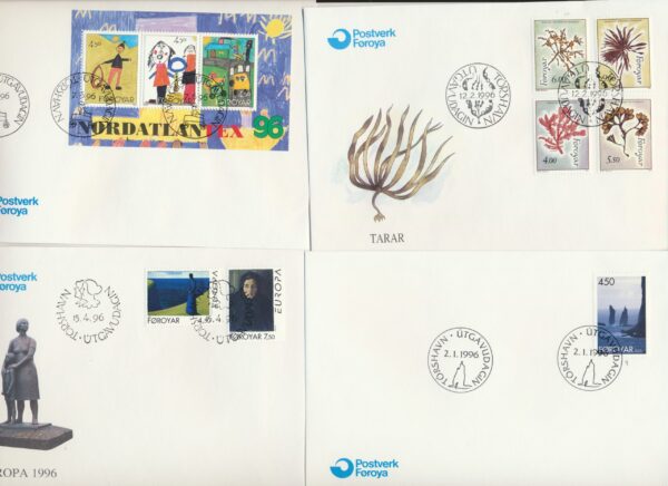 The Faroes  FDCs from 1996 all items.