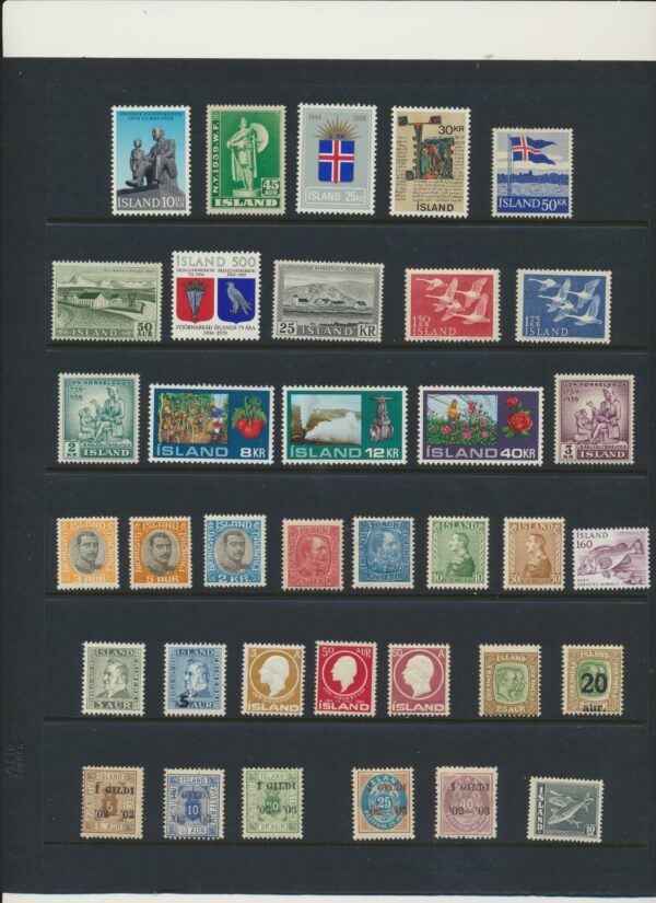 Iceland 65 Classic stamps NH Mint , very fine . - Image 2