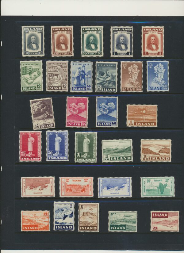 Iceland 65 Classic stamps NH Mint , very fine .