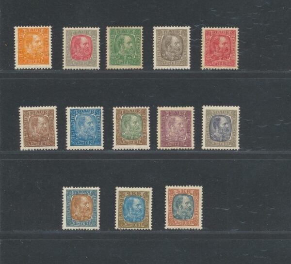 King Christian the 9th. From 1902-5 NH Mint set.