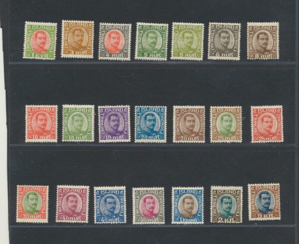 King Christian  the 10th.  From 1920-22  NH Mint set.