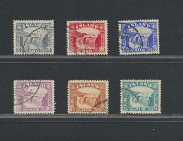The Vaterfall Gullfoss from 1931-2. Fine used  full set.