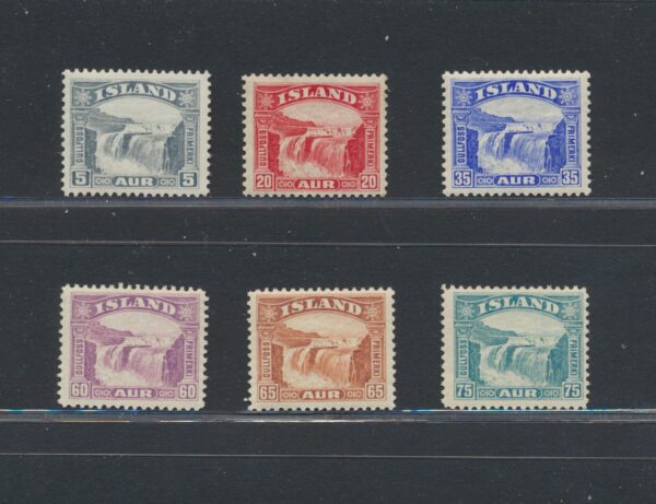 The Vaterfall Gullfoss from 1931-2. NH Mint full set.