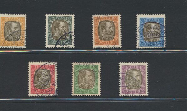 King Christian  the 9th, Official issue from 1902. Fine used set.