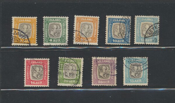 Two Kings Official set from 1907-18, Both Perfs. Fine used set.