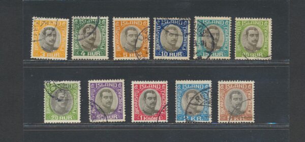 King Christian the 10th.  Official set from 1920-32. Full Fine used set.