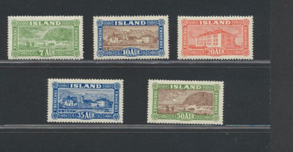 Views and Buildings from 1925. Full NH Mint set, with Certificat.