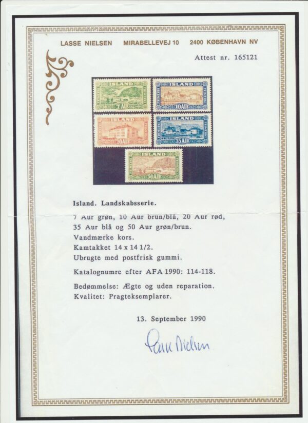 Views and Buildings from 1925. Full NH Mint set, with Certificat. - Image 3
