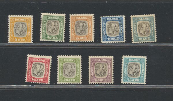 Two Kings Official set from 1907-18, Both Perfs. NH Mint.