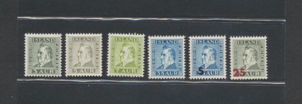 M. Jochumson from 1935-41. Full NH Mint set + Overprints.