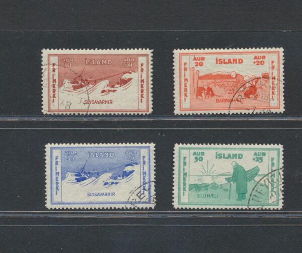 Charity Stamps from 1933. A full Fine used  set.