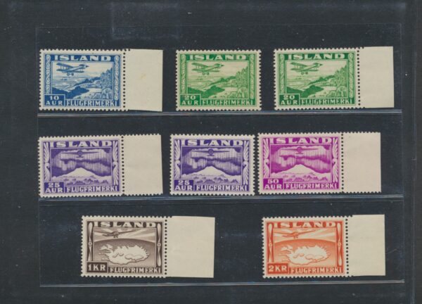 Air Mail set from 1934.  Full NH Mint set  Both Perforations.