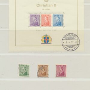 Christian 10th. Silver King Jubilee Block, And Leifur Eiriksson, all Fine used. From 1937 and 1938