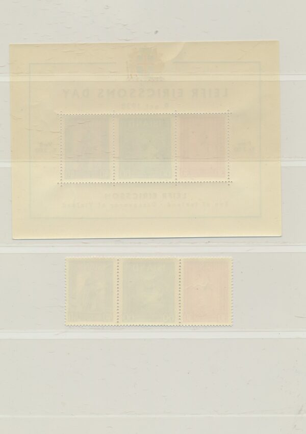 King Christian 10th.  Silver Jubilee Block, And Leifur Eiriksson, all NH Mint. - Image 3