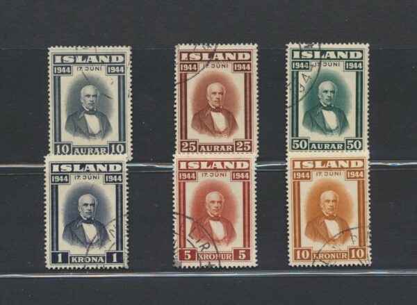 Iceland fine used  1944  stamps Yearset, all stamps and blocks issued.