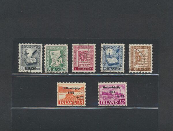 Iceland fine used 1953 stamps Yearset, all stamps and blocks issued.