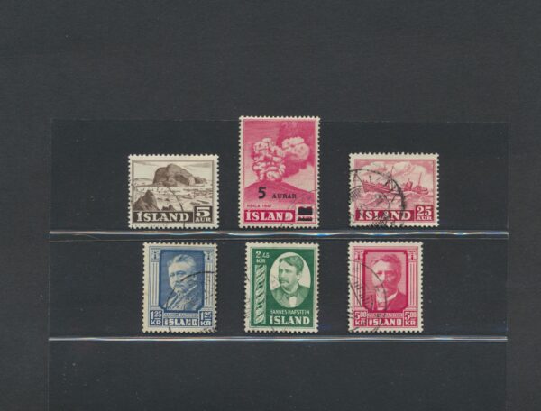Iceland fine used 1954 stamps Yearset, all stamps and blocks issued.