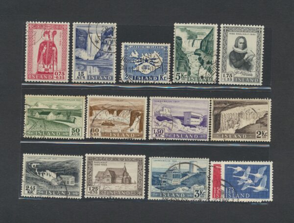 Iceland fine used 1956 stamps Yearset, all stamps and blocks issued.