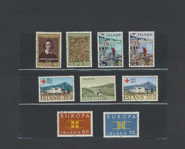 Iceland fine used 1963 stamps Yearset, all stamps and blocks issued.