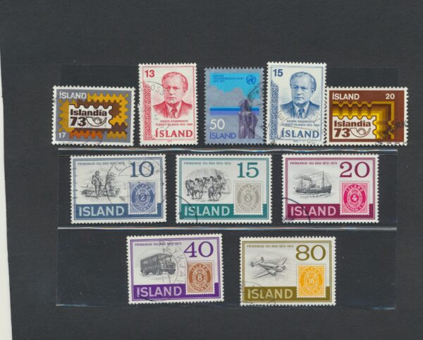Iceland fine used 1973 stamps Yearset, all stamps and blocks issued.