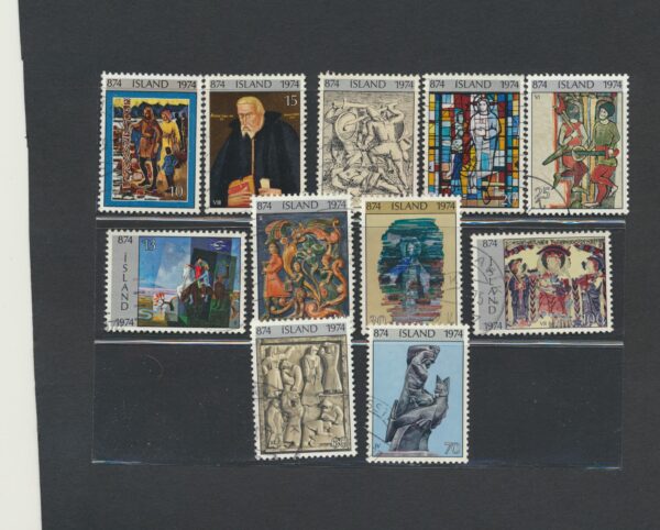 Iceland fine used 1974 stamps Yearset, all stamps and blocks issued.