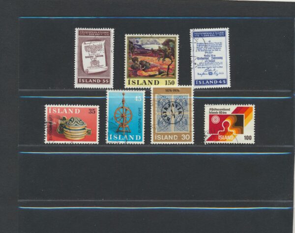 Iceland fine used 1976 stamps Yearset, all stamps and blocks issued.