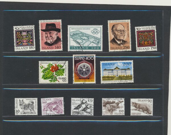 Iceland fine used 1980 stamps Yearset, all stamps and blocks issued.