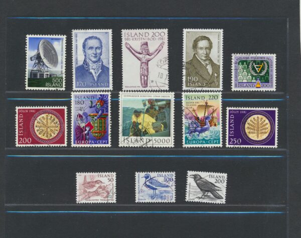 Iceland fine used 1981 stamps Yearset, all stamps and blocks issued.