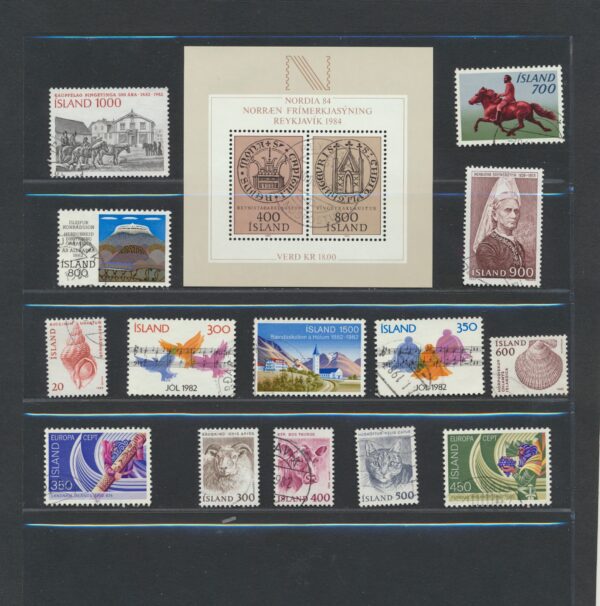 Iceland fine used 1982 stamps Yearset, all stamps and blocks issued.