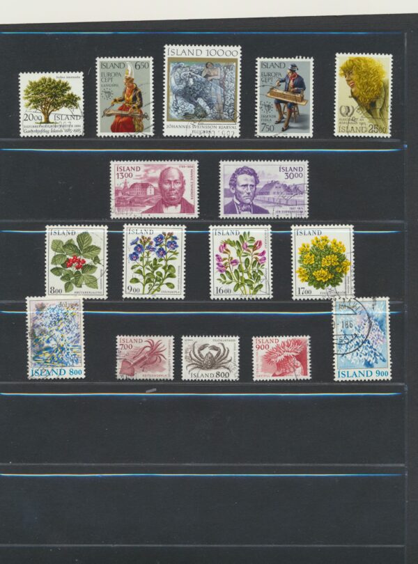 Iceland fine used 1985 stamps Yearset, all stamps and blocks issued.